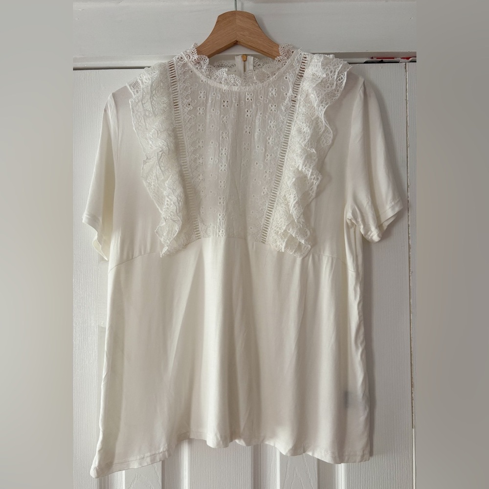 POL Elegant Cream Lace Top Size Medium‎ NWOT